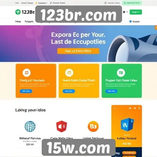 Navegação e design do site 123br.com em foco